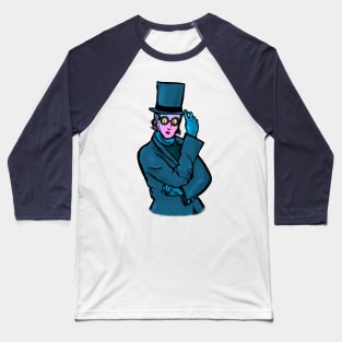 Time Traveler in Top Hat Baseball T-Shirt